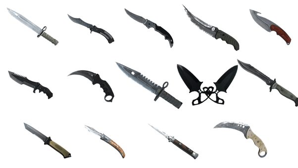 Various types of knives