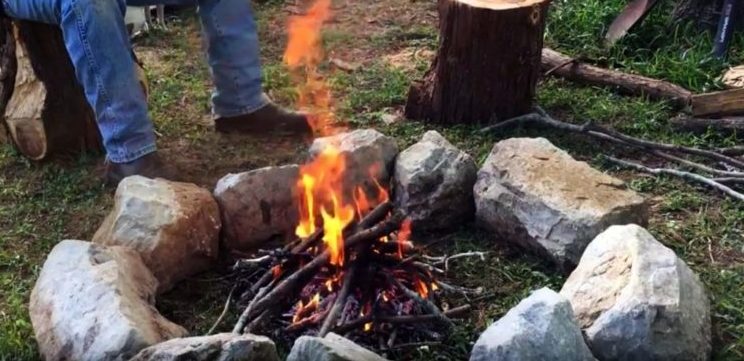 heated stones for warm tent